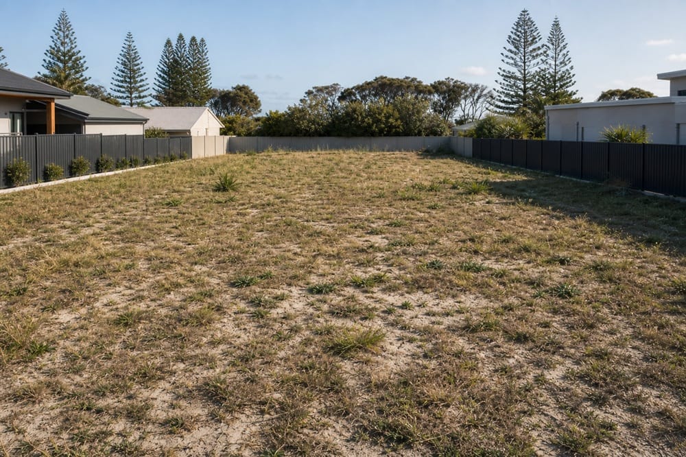 land open between two houses in Busselton suburbs on Western Australia coast for Kidron Homes